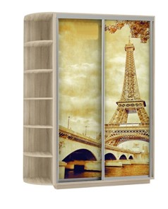 Шкаф 2-х створчатый Экспресс 1500x600x2400, со стеллажом, Париж/дуб сонома в Вологде