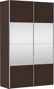 Шкаф 2-дверный Прайм (ДСП/Зеркало) 1600x570x2300, венге в Вологде - предосмотр 2