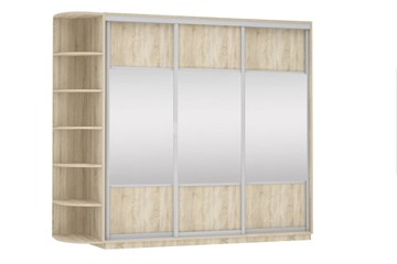 Шкаф 3-створчатый Экспресс (Комби), со стеллажом 2100х600х2200, дуб сонома в Вологде