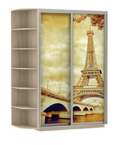 Шкаф 2-х створчатый Экспресс 1900x600x2400, со стеллажом, Париж/шимо светлый в Вологде