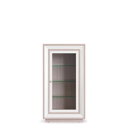Шкаф низкий  (1 стеклодверь) Прато 776, Ясень светлый \ жемчуг в Вологде - изображение