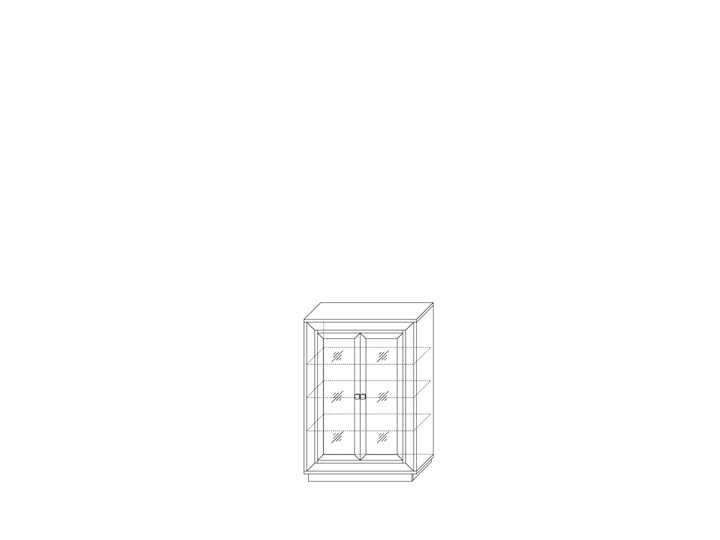 шкаф 2-х дверный (2 стеклодвери) низкий Прато 998, Ясень светлый \ жемчуг в Вологде - изображение 1