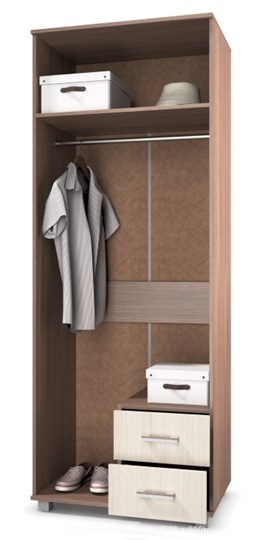 Распашной шкаф Е-24, Дуб млечный/Венге в Вологде - изображение 1