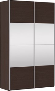 Шкаф 2-х створчатый Прайм (ДСП/Зеркало) 1200x570x2300, венге в Вологде - предосмотр 2