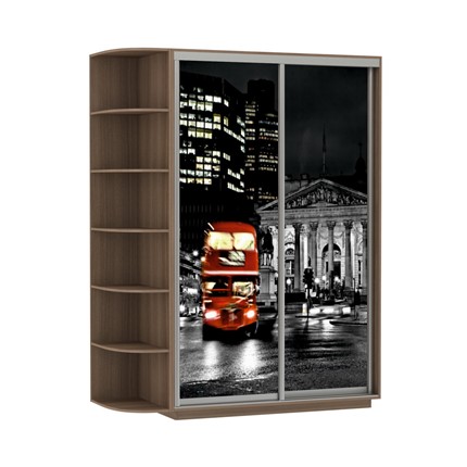 Шкаф Экспресс 1500x600x2200, со стеллажом, Ночной Лондон/шимо темный в Вологде - изображение