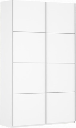 Шкаф двухдверный Прайм (ДСП/ДСП) 1600x570x2300, белый снег в Вологде - изображение