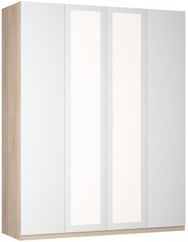 Шкаф распашной Реал (Push to open; R-230х180х45-1-PO-М), с зеркалом в Вологде - изображение