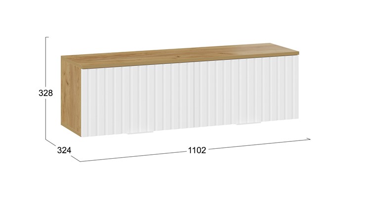 Настенный шкаф Хилтон 1100 (Дуб Крафт Золотой/Белый матовый) в Вологде - изображение 4