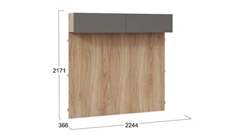 Шкаф навесной с декоративными панелями Порто (366) СМ-393.21.023-24 (Яблоня Беллуно/Графит софт) в Вологде - предосмотр 4