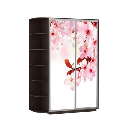 Шкаф 2-дверный Экспресс 1500x600x2200, со стеллажом, Сакура/венге в Вологде - изображение