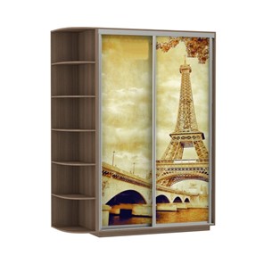 Шкаф 2-дверный Экспресс 1900x600x2400, со стеллажом, Париж/шимо темный в Вологде