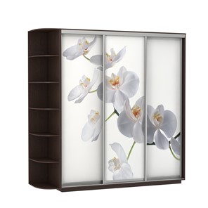 Шкаф Экспресс со стеллажом, 2400х600х2200, Орхидея белая/венге в Вологде