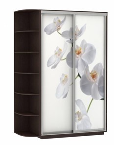 Шкаф 2-дверный Хит, 1500x600x2200, фотопечать, со стеллажом, белая орхидея, венге в Вологде