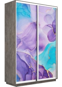 Шкаф Экспресс 1200x450x2200, Абстракция фиолетовая/бетон в Вологде - предосмотр