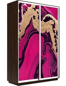 Шкаф 2-х дверный Экспресс 1200x450x2200, Абстракция розовая/венге в Вологде - предосмотр