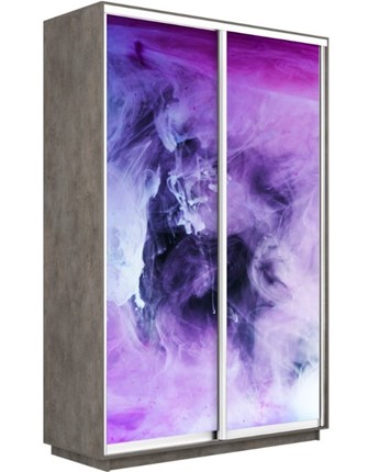 Шкаф 2-дверный Экспресс 1200x600x2200, Фиолетовый дым/бетон в Вологде - изображение