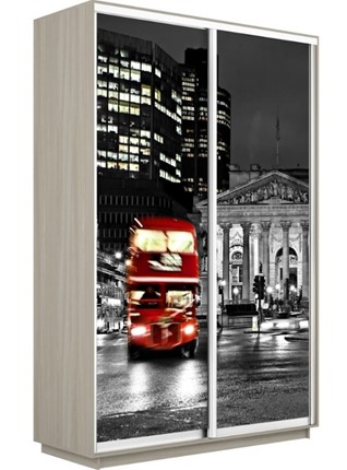 Шкаф-купе двухдверный Экспресс 1200x600x2200, Ночной Лондон/шимо светлый в Вологде - изображение