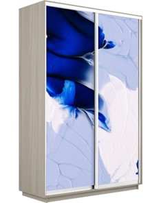 Шкаф 2-дверный Экспресс 1400x450x2200, Абстракция бело-голубая/шимо светлый в Вологде