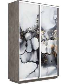 Шкаф 2-х дверный Экспресс 1400x450x2400, Абстракция серая/бетон в Вологде - предосмотр