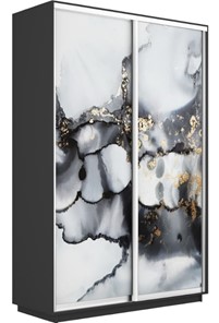 Шкаф Экспресс 1600x450x2400, Абстракция серая/серый диамант в Вологде