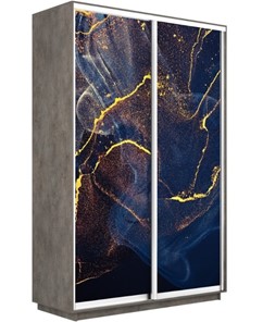 Шкаф 2-х створчатый Экспресс 1600x450x2400, Абстракция золотая пыль/бетон в Вологде