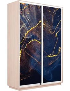 Шкаф 2-х дверный Экспресс 1600x600x2400, Абстракция золотая пыль/дуб молочный в Вологде - предосмотр
