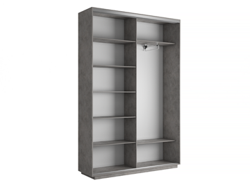 Шкаф двухдверный Экспресс (2 зеркала) 1600x450x2400, бетон в Вологде - предосмотр 3