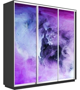 Шкаф 3-створчатый Экспресс 2100х450х2200, Фиолетовый дым/серый диамант в Вологде