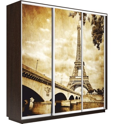 Шкаф 3-дверный Экспресс 2100х600х2200, Париж/венге в Вологде - изображение