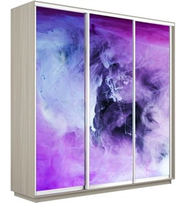 Шкаф 3-створчатый Экспресс 2100х600х2400, Фиолетовый дым/шимо светлый в Вологде