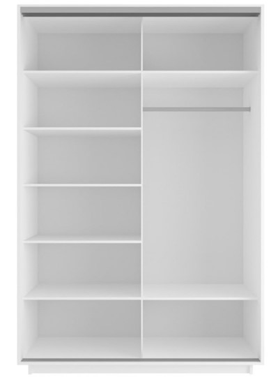 Шкаф 2-дверный Экспресс (ДСП) со стеллажом 1500х600х2400, белый снег в Вологде - изображение 1