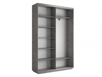 Шкаф 2-дверный Экспресс (ДСП/Зеркало) 1400х450х2200, бетон в Вологде - предосмотр 3