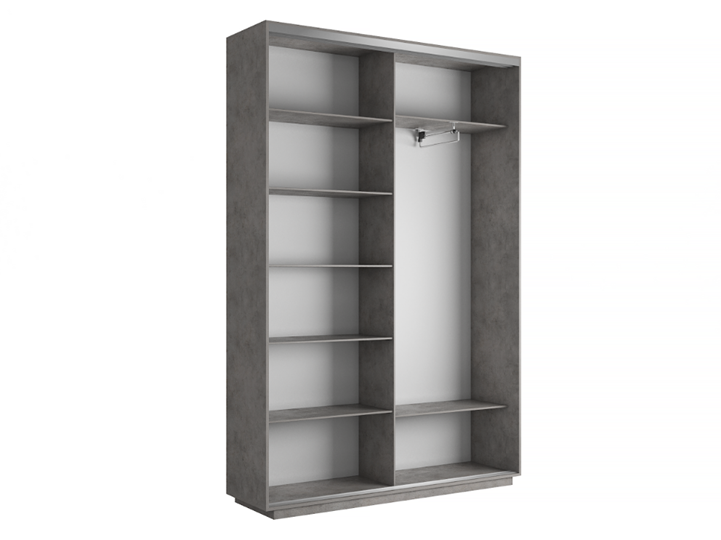 Шкаф 2-дверный Экспресс (ДСП/Зеркало) 1400х450х2200, бетон в Вологде - изображение 3
