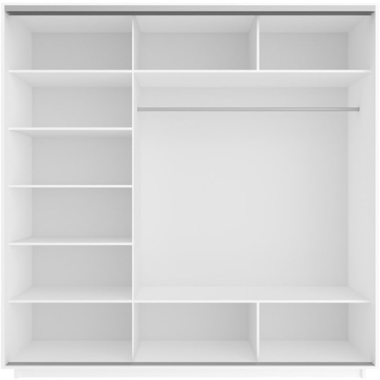 Шкаф 3-х створчатый Экспресс (ДСП/Зеркало/ДСП), 1800х600х2200, белый снег в Вологде - изображение 2