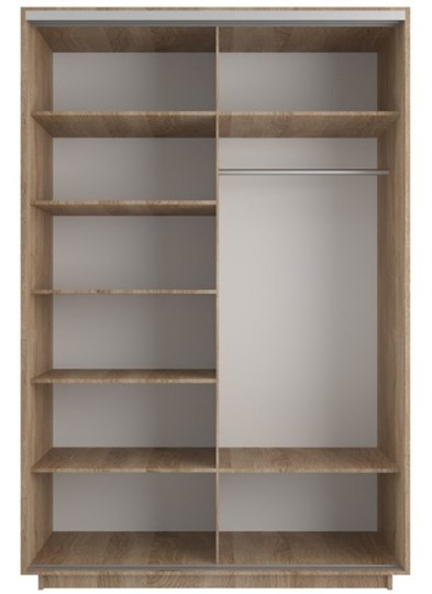 Шкаф 2-створчатый Экспресс (Комби), со стеллажом 1700x600x2200, дуб сонома в Вологде - изображение 1