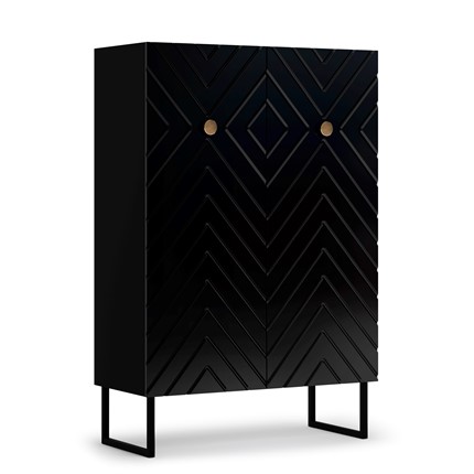 Шкаф низкий Марсель (Глянец Черный) в Вологде - изображение
