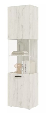 Пенал со стеклом Алтея Дуб крафт белый в Вологде - изображение