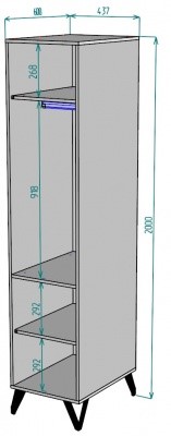 Двухдверный шкаф Дельта H110, Белый в Вологде - изображение 1