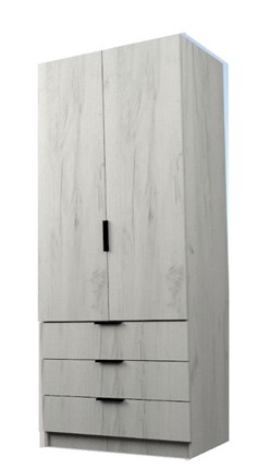 Шкаф ЭШ2-РС-23-8-3я, Дуб Крафт белый 190х80х52 в Вологде - изображение