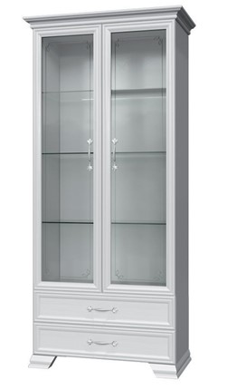 Шкаф-витрина Грация ШР-2, белый, 2 стекла в Вологде - изображение