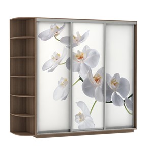 Шкаф Экспресс со стеллажом, 2700х600х2400, Орхидея белая/шимо темный в Вологде