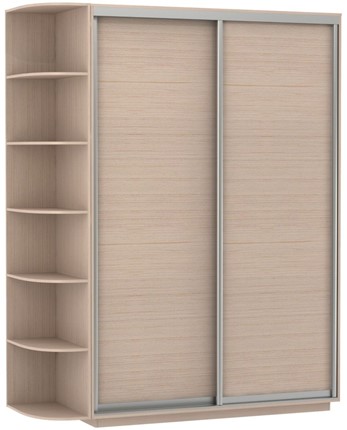 Шкаф 2-х дверный Экспресс (ДСП) со стеллажом 1700х600х2200, дуб молочный в Вологде - изображение