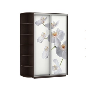 Шкаф 2-створчатый Экспресс 1500x600x2400, со стеллажом, Орхидея белая/венге в Вологде