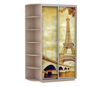 Шкаф 2-дверный Экспресс 1900x600x2400, со стеллажом, Париж/дуб молочный в Вологде