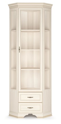 Угловой шкаф-витрина Сиена, Бодега белый / патина золото в Вологде - изображение