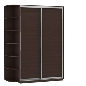 Шкаф 2-дверный Хит (ДСП) со стеллажом, 1500x600x2200, венге в Вологде - предосмотр