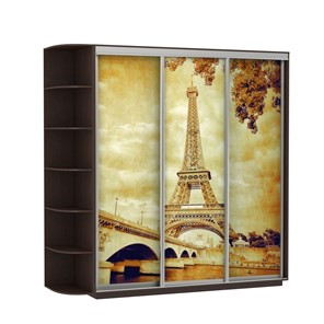 Шкаф 3-х дверный Экспресс со стеллажом, 2400х600х2400, Париж/венге в Вологде
