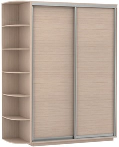 Шкаф 2-х дверный Хит (ДСП) со стеллажом, 1500x600x2200, дуб молочный в Вологде - предосмотр