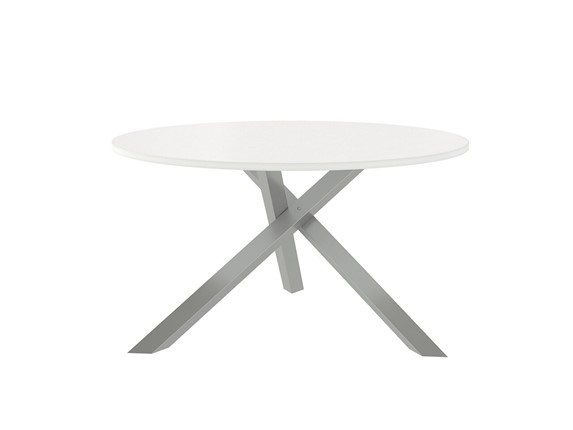 Журнальный круглый стол Триада-15Д, Металлик/Белый в Вологде - изображение