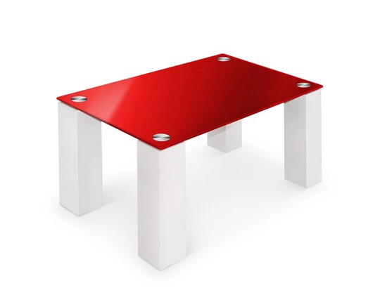 Журнальный стол Колизей-8, белый/красное стекло в Вологде - изображение